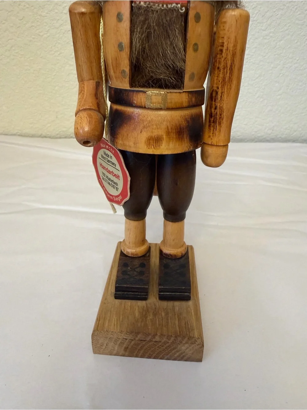Volkmar Mattes Rustic Brown Wooden Nutcracker Soldier Holiday Figurine **READ**